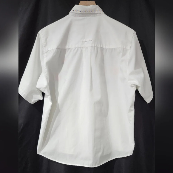 Signatures by Northern Isles Womens Embroidered Top Size 12 Tropical Coastal - Picture 5 of 5